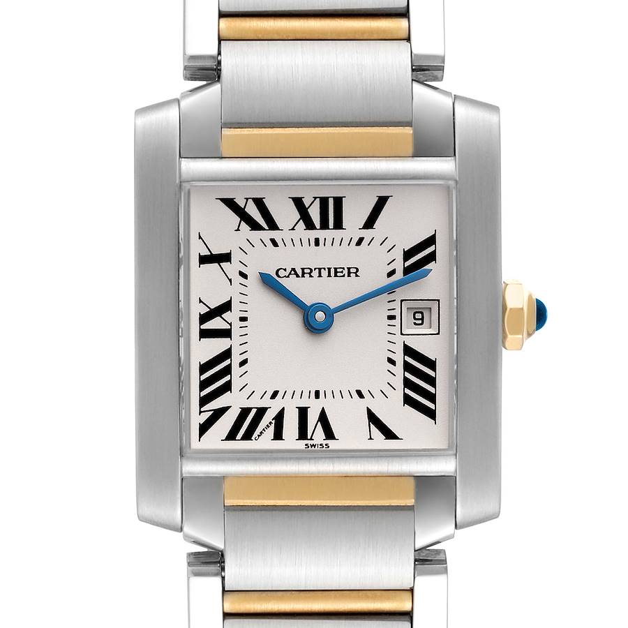 Cartier Tank Francaise Midsize Steel Yellow Gold Watch W51012Q4 Box Papers SwissWatchExpo