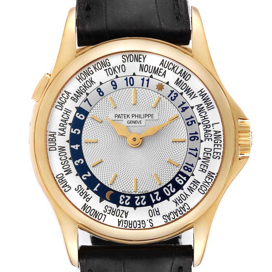 Patek Philippe World Time Complications Yellow Gold Mens Watch 5110J Papers SwissWatchExpo