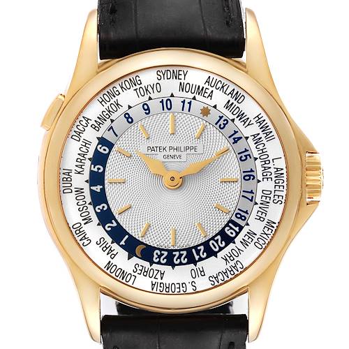 Photo of Patek Philippe World Time Complications Yellow Gold Mens Watch 5110J Papers