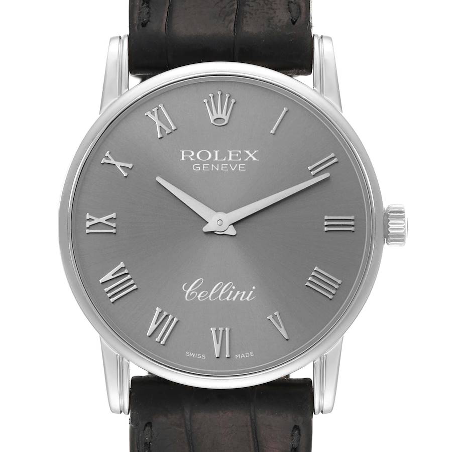 Rolex Cellini Classic Slate Dial White Gold Mens Watch 5116 Papers SwissWatchExpo