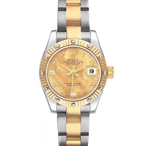 Photo of Rolex Datejust Steel Yellow Gold Mother of Pearl Diamond Ladies Watch 179313