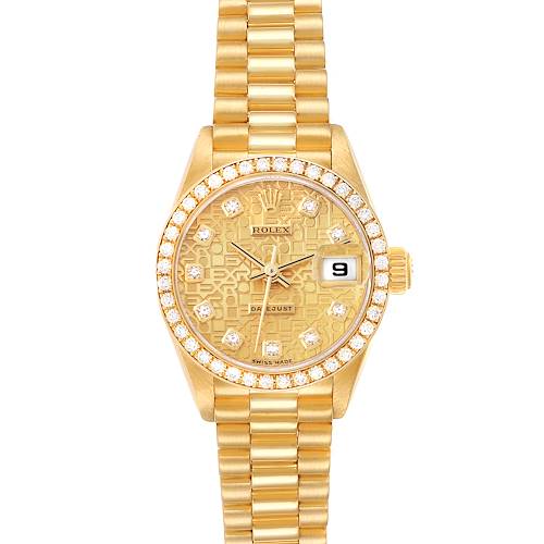 Photo of Rolex President Datejust Yellow Gold Diamond Anniversary Dial Ladies Watch 79138