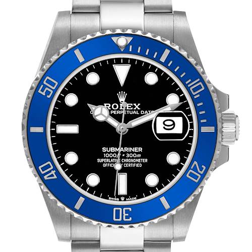 Photo of Rolex Submariner Cookie Monster Blue Ceramic Bezel White Gold Mens Watch 126619
