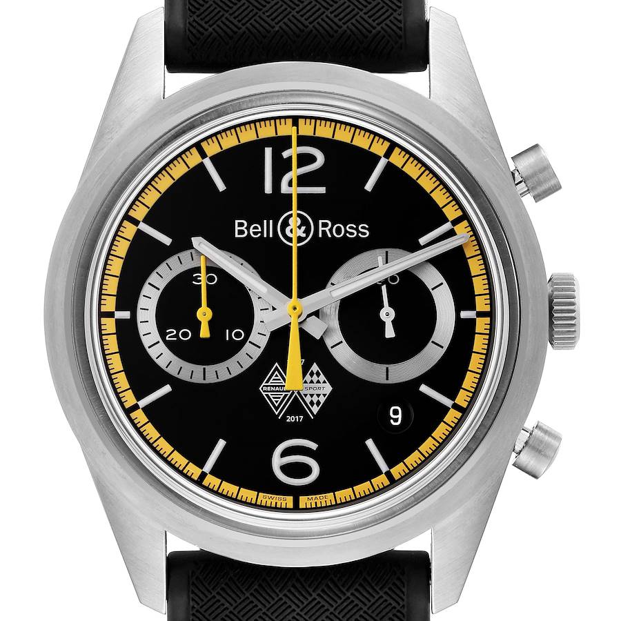 Bell & Ross Renault Sport 40th Annniversary Limited Edition Steel Mens Watch BRV126 Box Card SwissWatchExpo