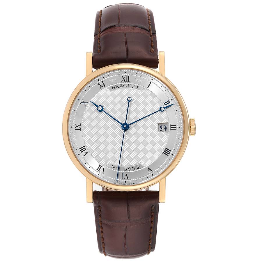 Breguet Classique Yellow Gold Silver Dial Mens Watch 5177 Papers