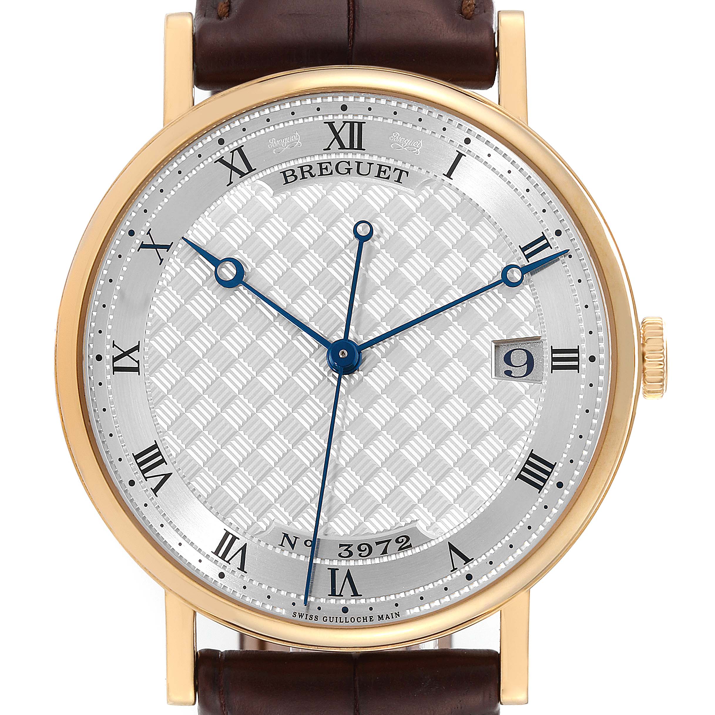 Breguet Classique Yellow Gold Silver Dial Mens Watch 5177