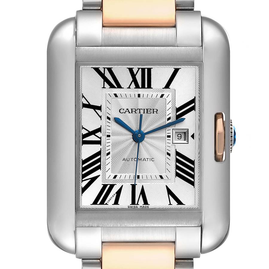 Cartier Tank Anglaise Large Steel 18K Rose Gold Mens Watch W5310037 Box Papers SwissWatchExpo