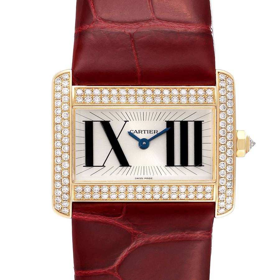 Cartier Tank Divan Yellow Gold Silver Dial Diamond Ladies Watch WA301471 SwissWatchExpo