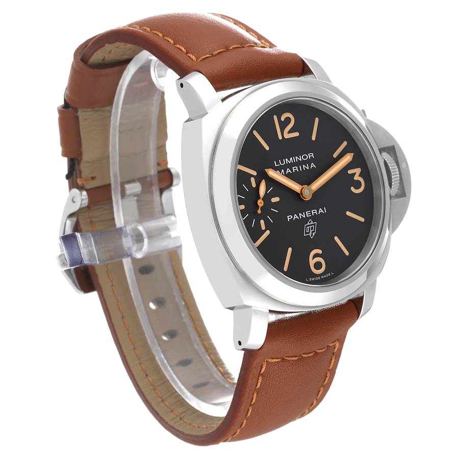 Panerai Luminor Acciaio Logo Tropical Brown Dial Steel Mens Watch