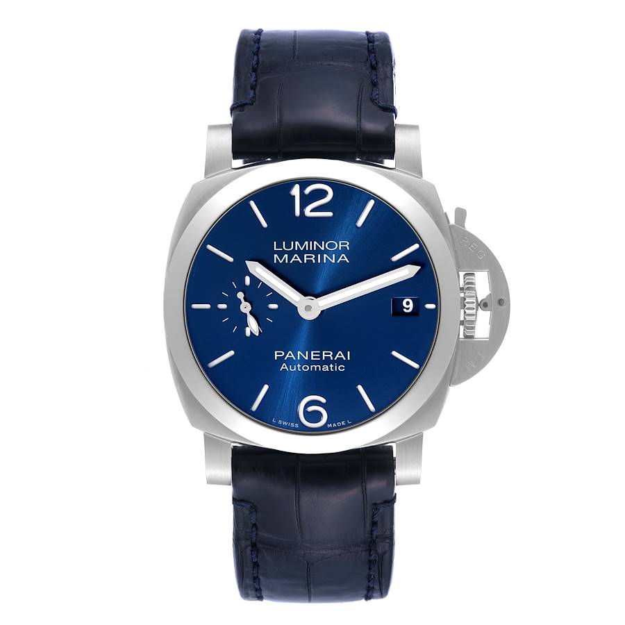 Panerai Luminor Marina Quaranta Blue Dial Steel Mens Watch