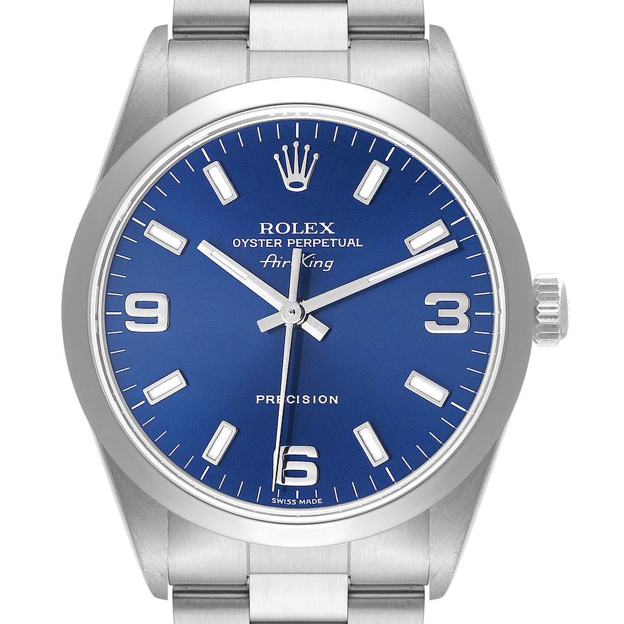 NOT FOR SALE Rolex Air King 34mm Blue Dial Smooth Bezel Steel Mens Watch 14000 PARTIAL PAYMENT SwissWatchExpo