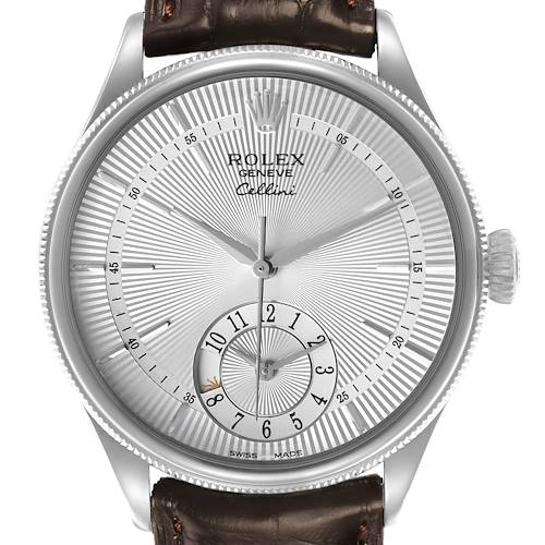 Photo of Rolex Cellini Dual Time White Gold Mens Watch 50529