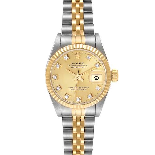 Photo of Rolex Datejust Champagne Diamond Dial Steel Yellow Gold Ladies Watch 69173