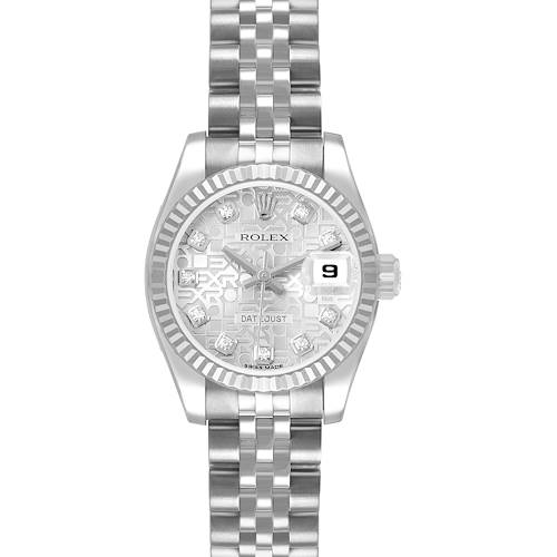 Photo of Rolex Datejust Steel White Gold Silver Diamond Dial Ladies Watch 179174