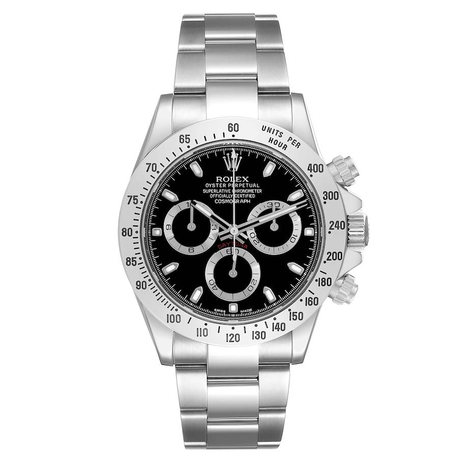 Rolex Daytona Chronograph Black Dial Steel Mens Watch 116520 SwissWatchExpo