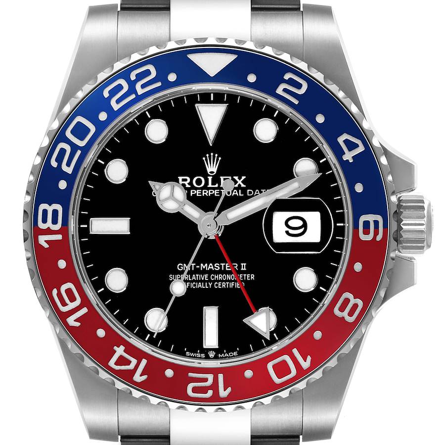 Rolex GMT Master II Blue Red Pepsi Bezel Steel Mens Watch 126710 Unworn SwissWatchExpo