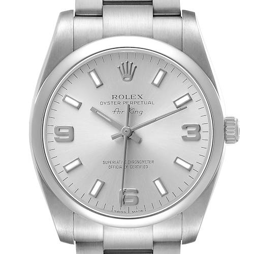 Photo of Rolex Oyster Perpetual Air King Steel Silver Dial Mens Watch 114200