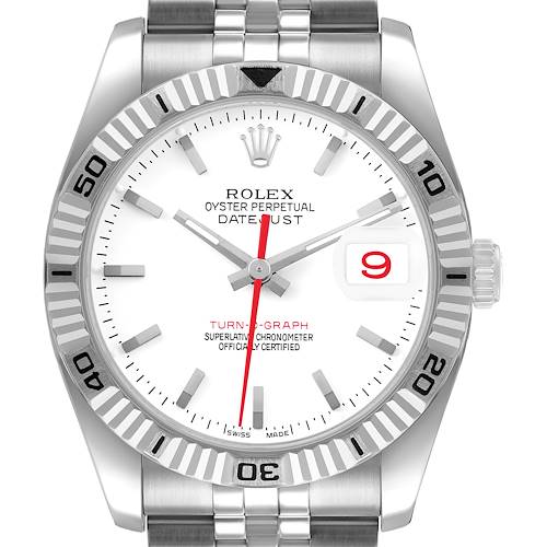 Photo of Rolex Turnograph Steel White Gold Bezel Mens Watch 116264