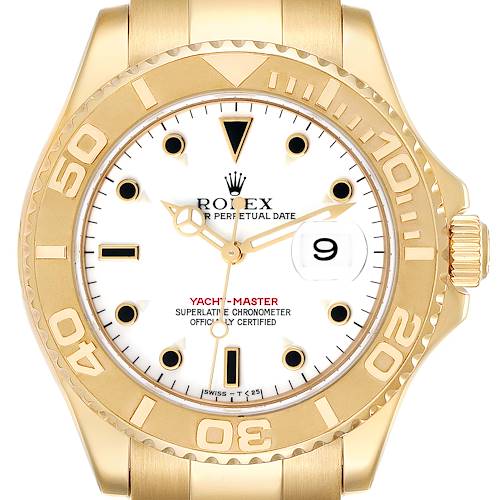 Photo of Rolex Yachtmaster 40mm Yellow Gold White Dial Mens Watch 16628