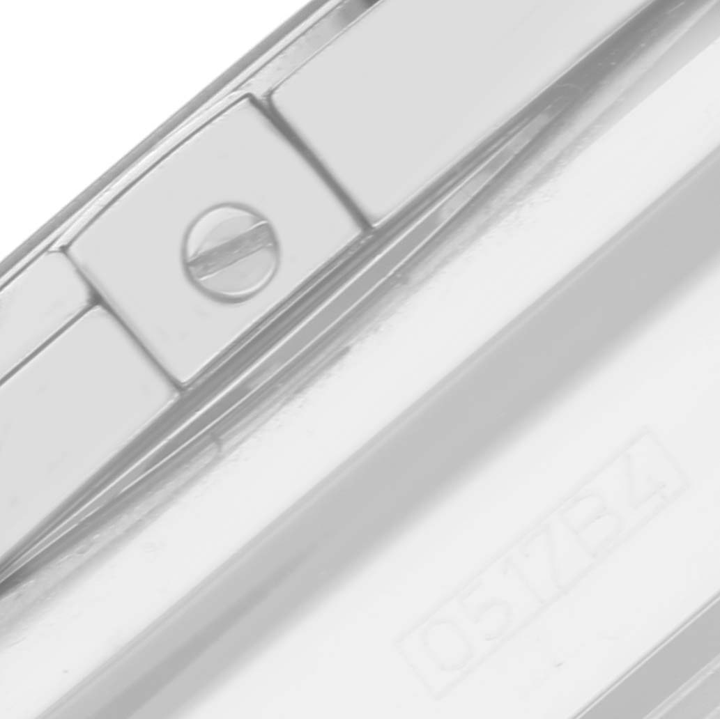 This is a close-up view of the band clasp and a portion of the bracelet of the Breitling Limited Series model watch.