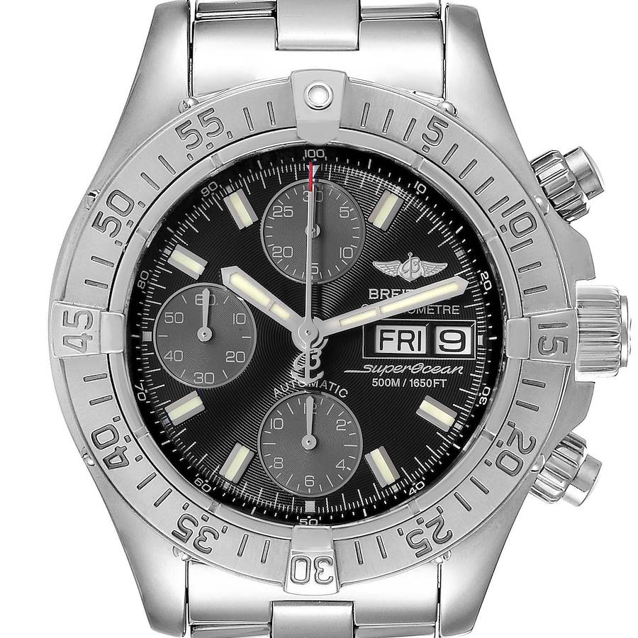 Breitling Superocean Black Dial Chronograph Mens Watch A13340 SwissWatchExpo