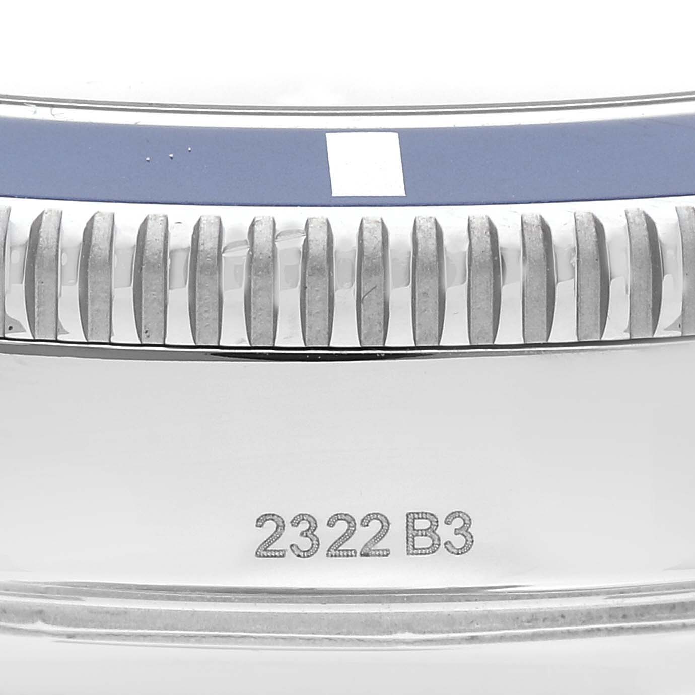 The image shows a close-up of the bezel and case side of a Breitling Superocean A17320 Men's Stainless Steel Silver Dial A17320 Men's Stainless Steel Silver Dial watch, with a visible reference number 2322 B3.