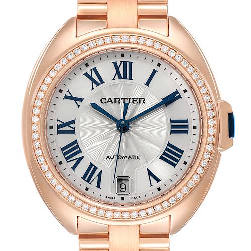 Photo of Cartier Cle 18K Rose Gold Diamond Automatic Ladies Watch WFCL0003