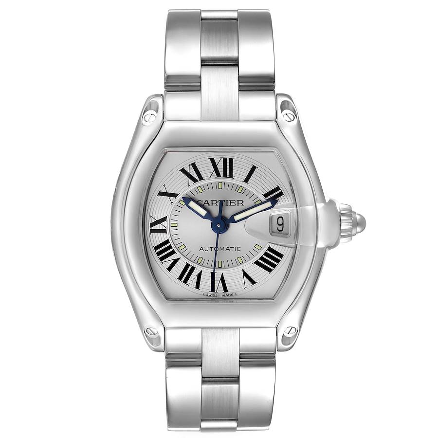 Cartier Roadster Silver Dial Steel Mens 