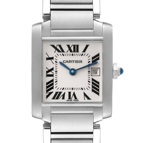 Photo of Cartier Tank Francaise Midsize Silver Dial Steel Ladies Watch W51011Q3 Box Paper