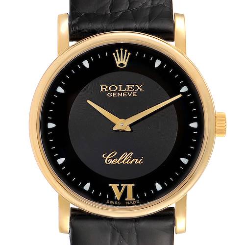 Photo of Rolex Cellini Classic 18k Yellow Gold Black Dial Unisex Watch 5115