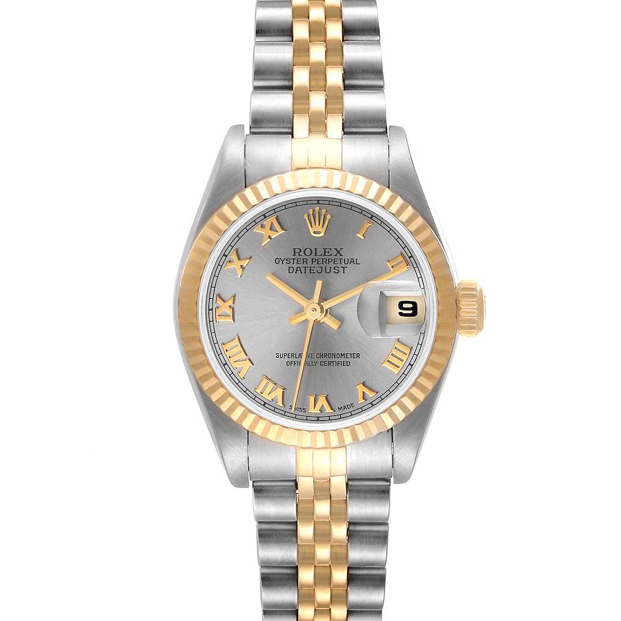 Rolex Datejust 26 Steel Yellow Gold Slate Dial Ladies Watch 79173 Box Papers SwissWatchExpo