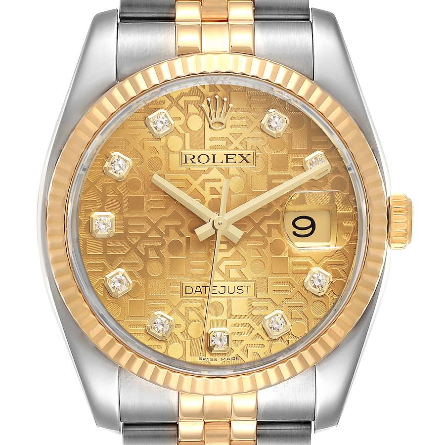 NOT FOR SALE Rolex Datejust 36 Steel Yellow Gold Diamond Mens Watch 116233 PARTIAL PAYMENT SwissWatchExpo