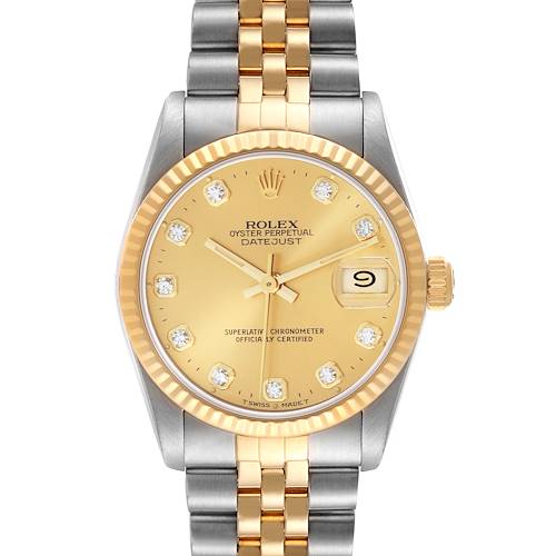 Photo of NOT FOR SALE Rolex Datejust Midsize Steel Yellow Gold Diamond Dial Watch 68273 Box Papers PARTIAL PAYMENT