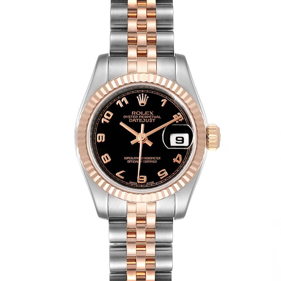 Rolex Datejust Steel Everose Gold Arabic Numerals Ladies Watch 179171 SwissWatchExpo
