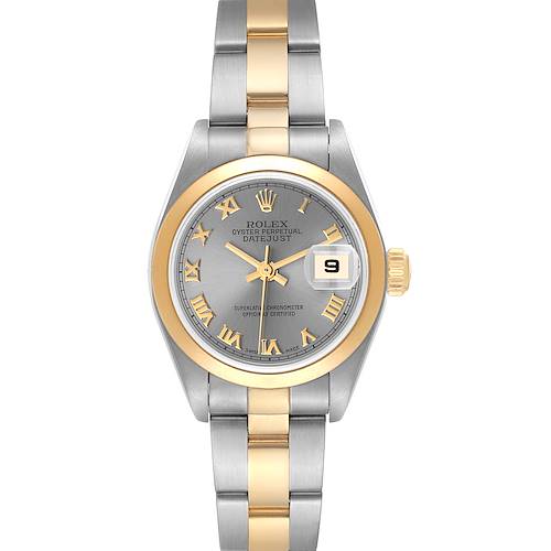 Photo of Rolex Datejust Steel Yellow Gold Slate Dial Ladies Watch 79163 Box Papers