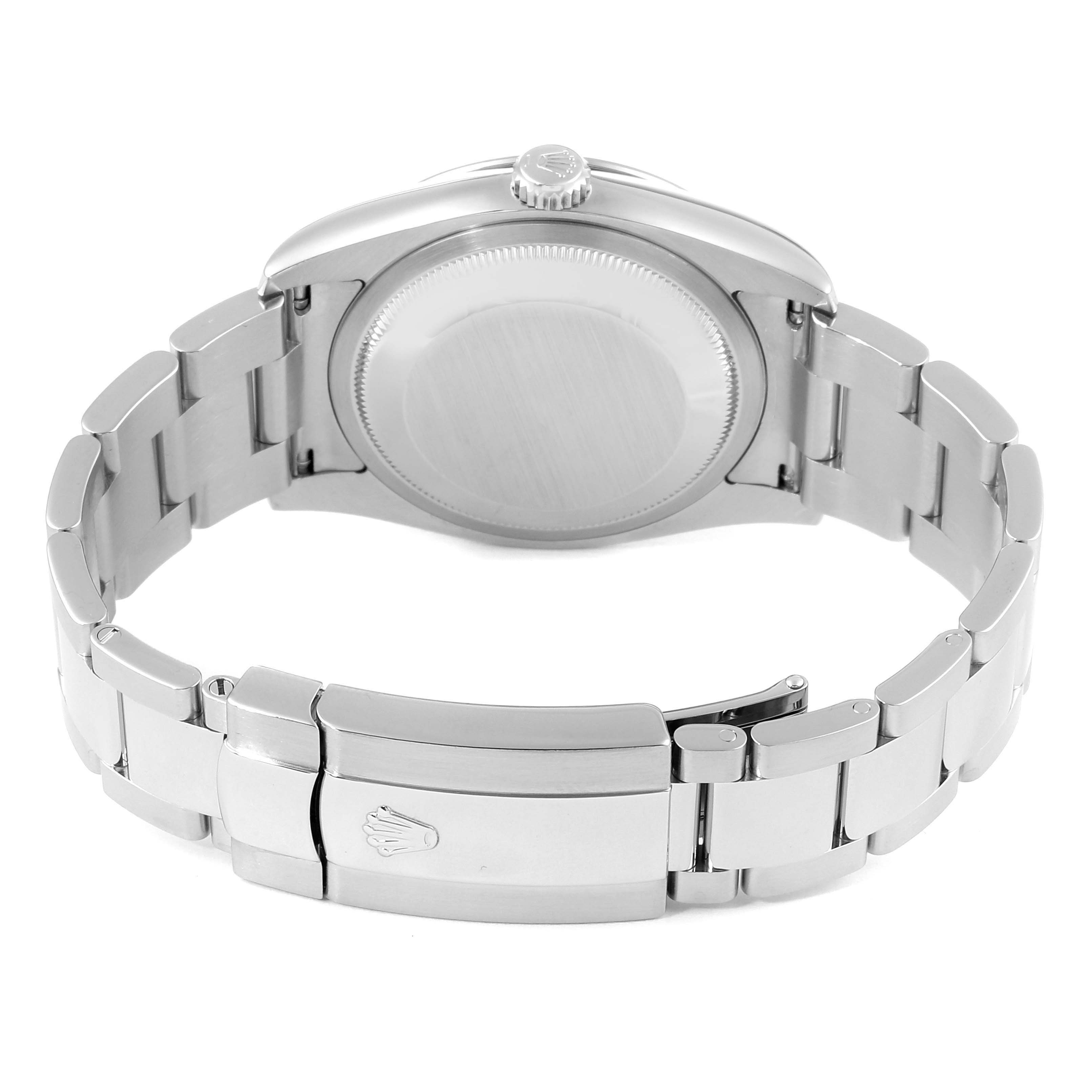 The image shows the back case and bracelet clasp of a Rolex Turn-o-Graph 116264 Men
s Stainless Steel Black Dial 116264 Men
s Stainless Steel Black Dial watch, taken from a rear angle.