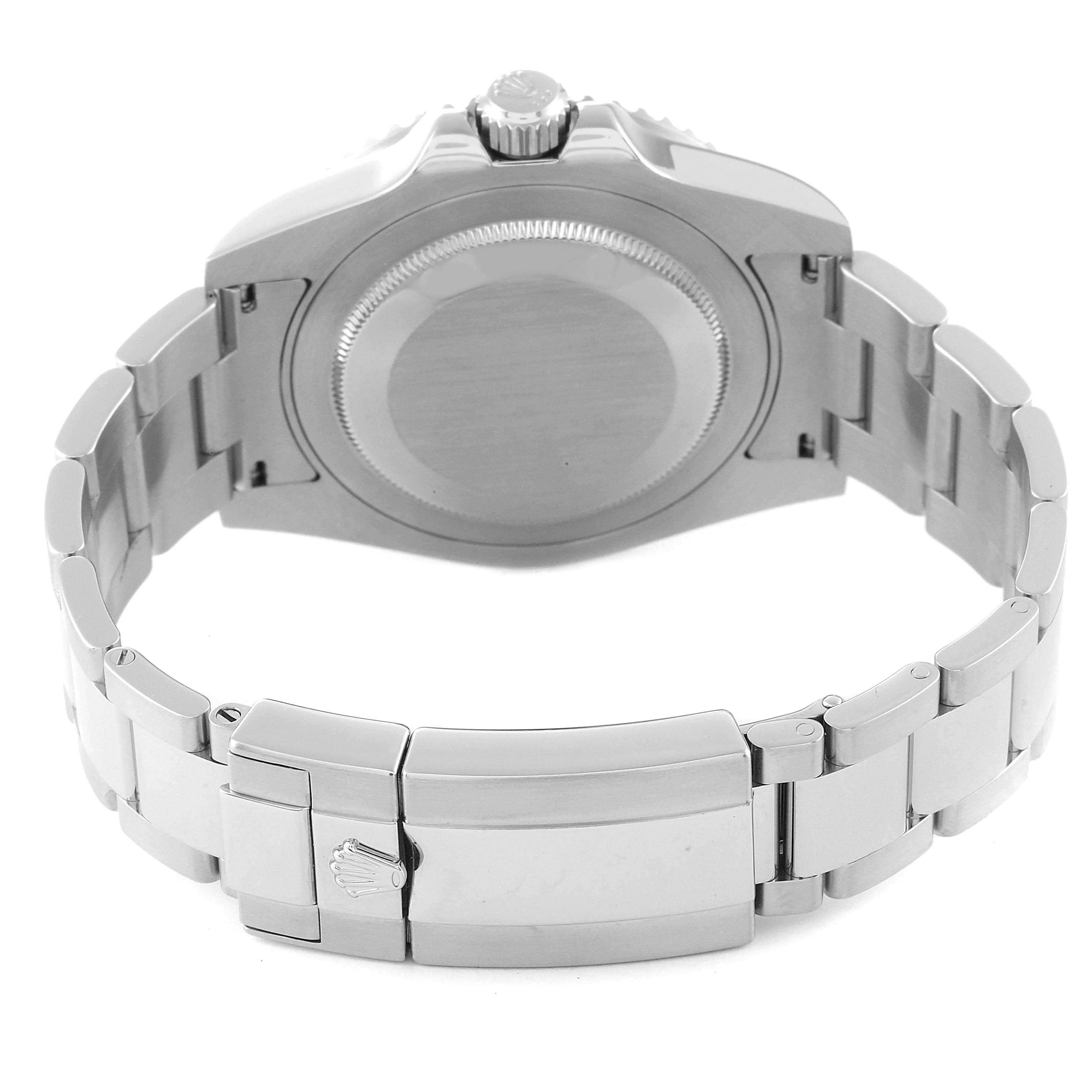 The image shows the back case, crown, and bracelet with a clasp of the Rolex GMT-Master 116710 Men
s Stainless Steel Black Dial 116710 Men
s Stainless Steel Black Dial watch.