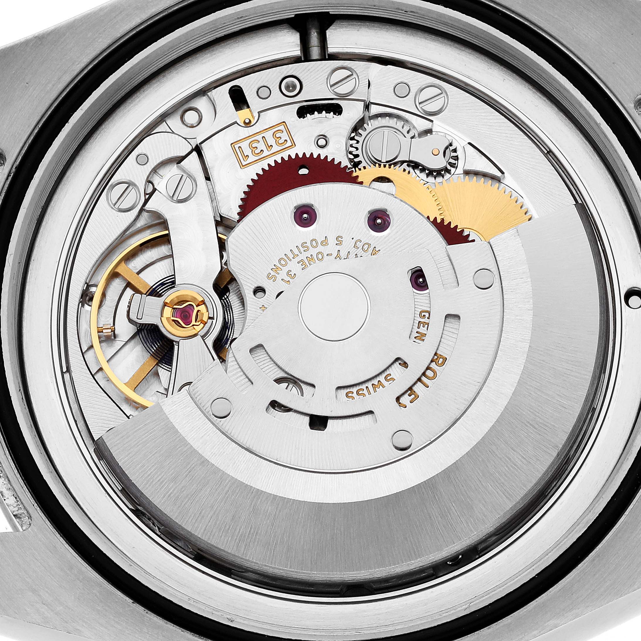 This image shows the internal movement mechanisms of a Rolex Milgauss 116400GV Men's Stainless Steel Black Dial 116400GV Men's Stainless Steel Black Dial watch taken from the back.