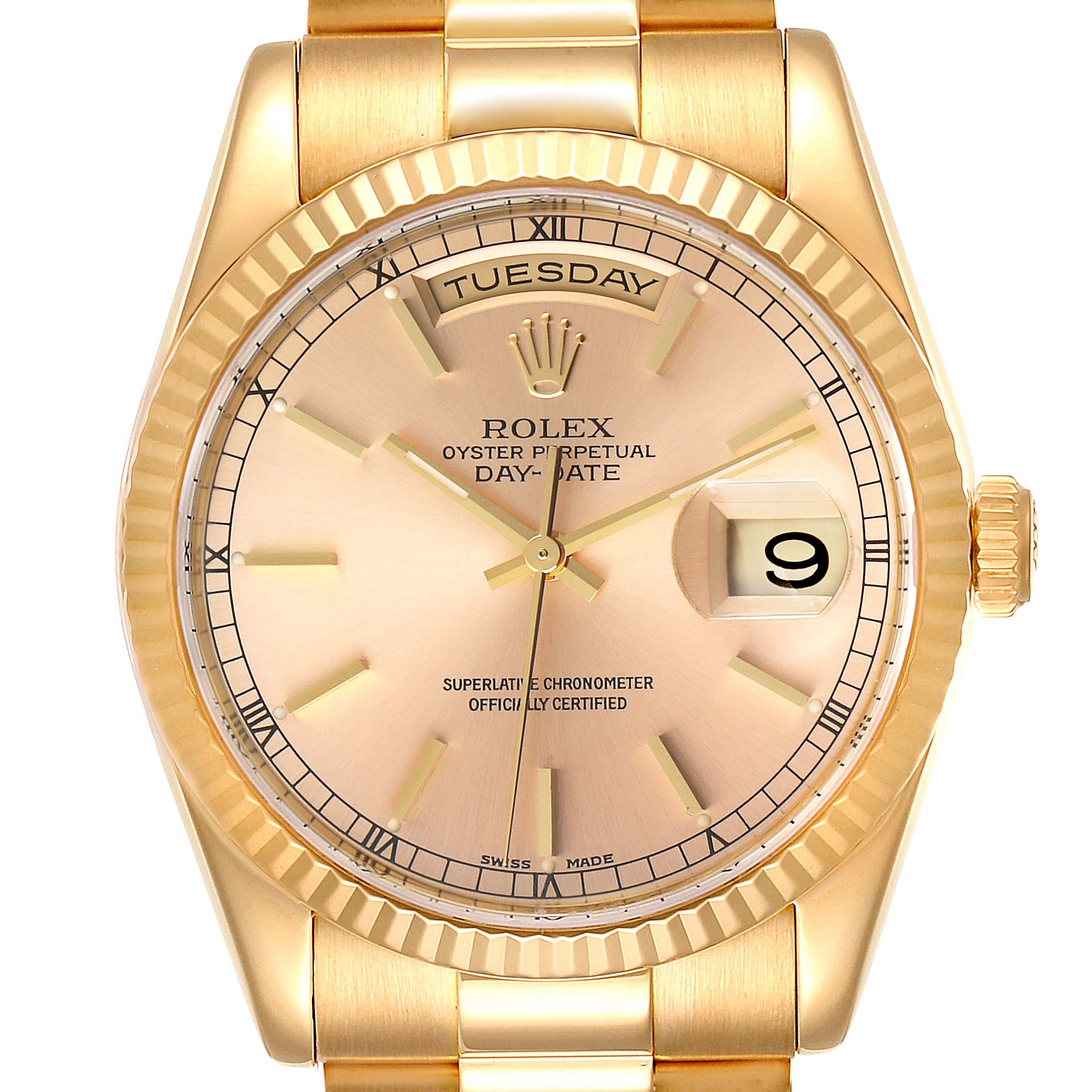 Rolex President Day Date 36mm Yellow Gold Mens Watch 118238 ...