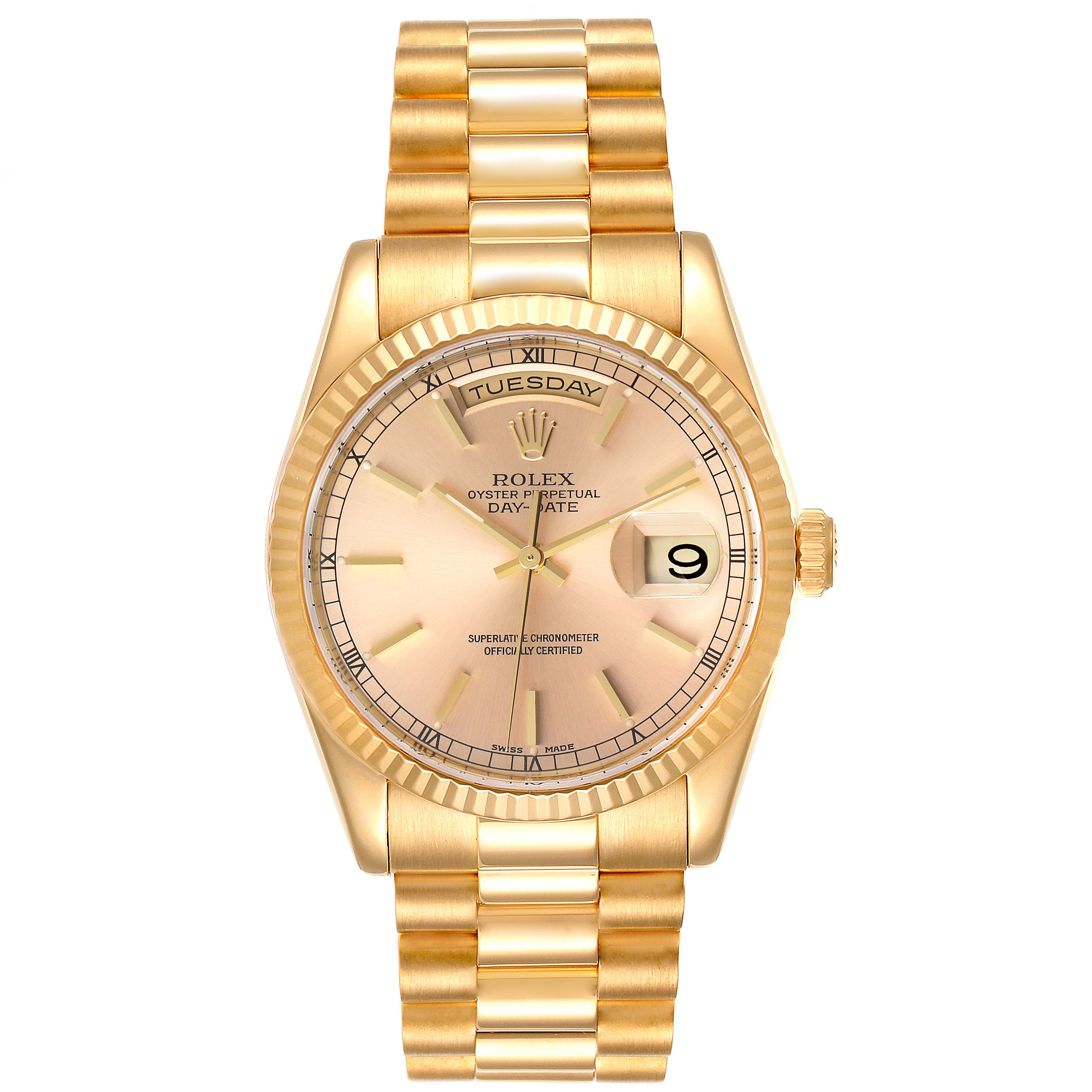 Rolex President Day Date 36mm Yellow Gold Mens Watch 118238 ...