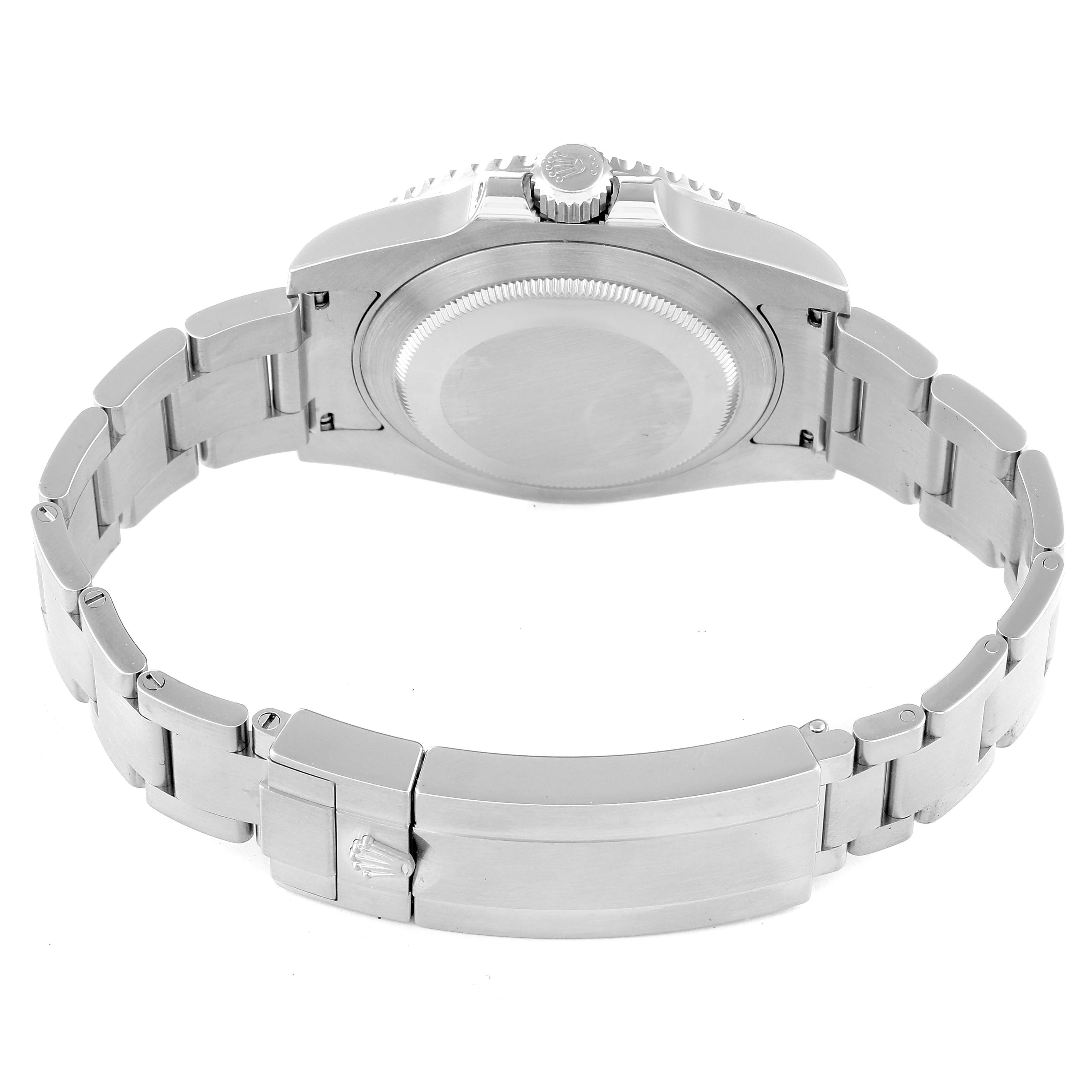 The image shows the back case and bracelet clasp of a Rolex Submariner 114060 Men
s Stainless Steel Black Dial 114060 Men
s Stainless Steel Black Dial watch, viewed from the rear.