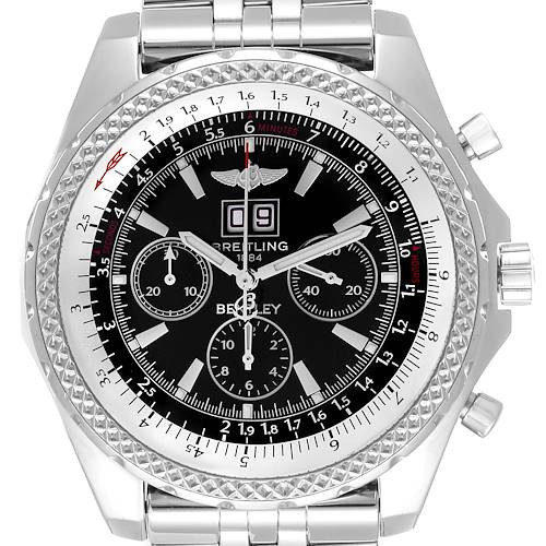 Photo of Breitling Bentley Motors Black Dial Chronograph Mens Watch A44362 Papers THREE LINKS ADDED