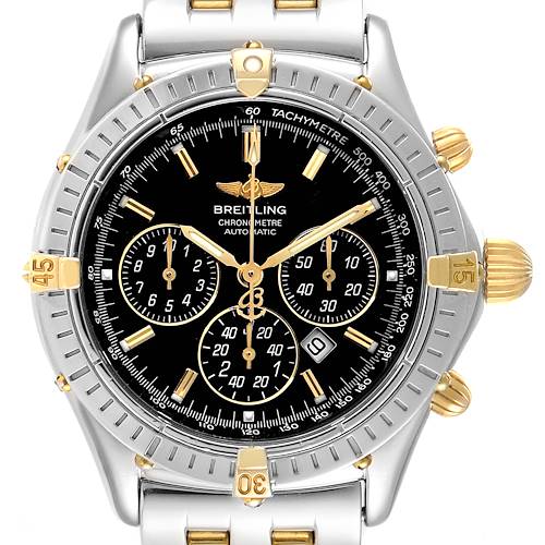 Photo of Breitling Cockpit Steel Yellow Gold Black Dial Mens Watch B35312