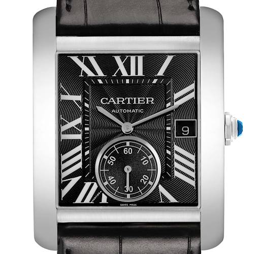 Photo of Cartier Tank MC Black Dial Steel Mens Watch W5330004