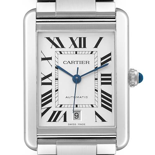 Photo of Cartier Tank Solo XL Silver Dial Steel Mens Watch W5200028