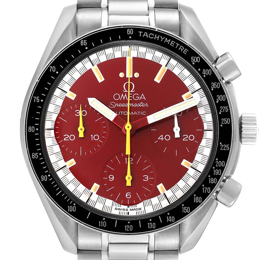Omega Speedmaster Schumacher Red Dial Steel Mens Watch 3510.61.00 SwissWatchExpo