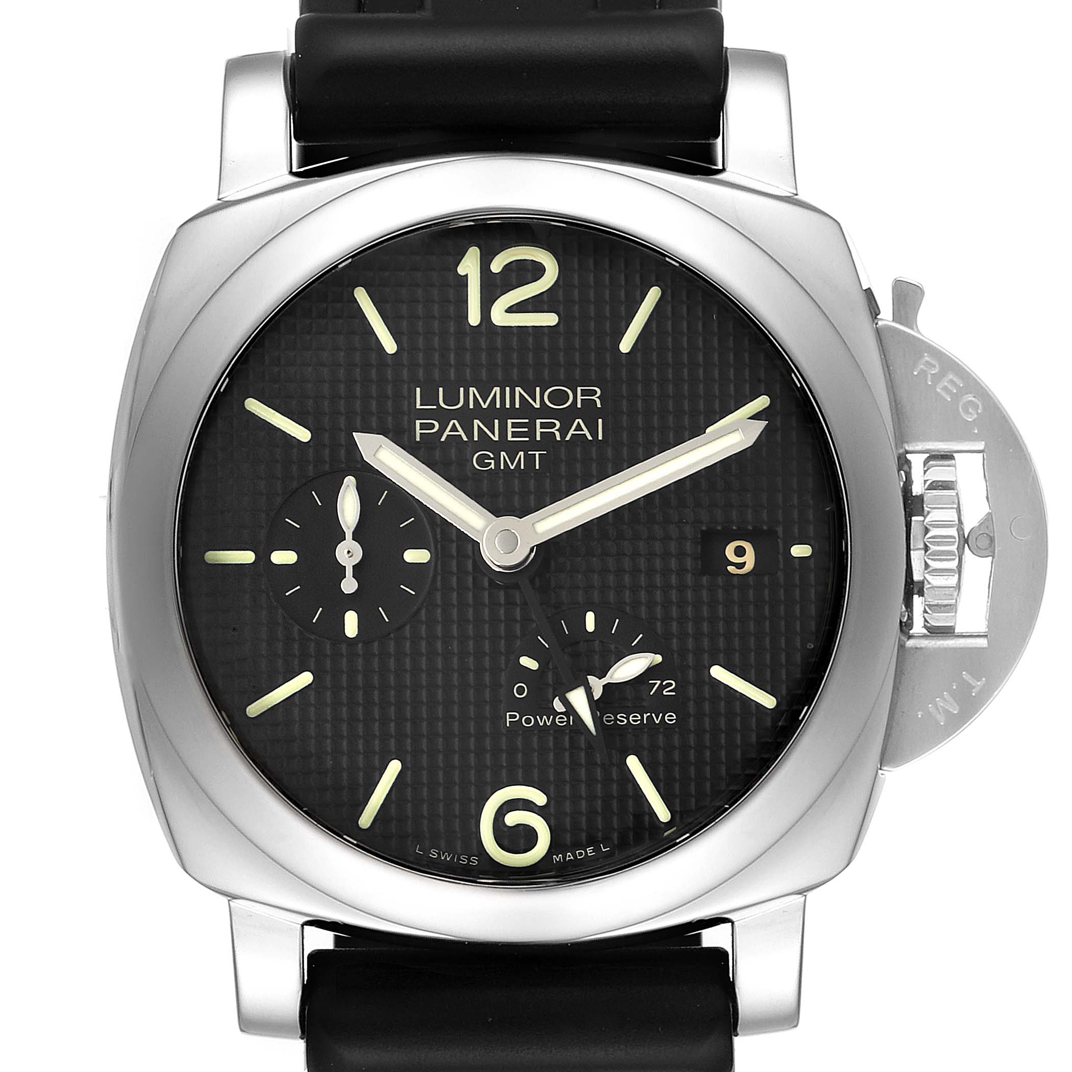 Panerai Luminor 1950 Power Reserve 3 Day GMT Watch PAM00537 Box