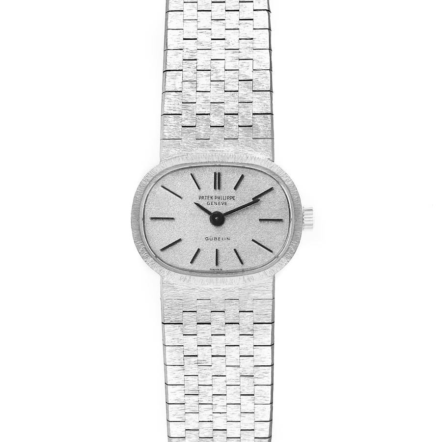 Patek Philippe 18k White Gold Silver Dial Cocktail Ladies Watch 3373 SwissWatchExpo