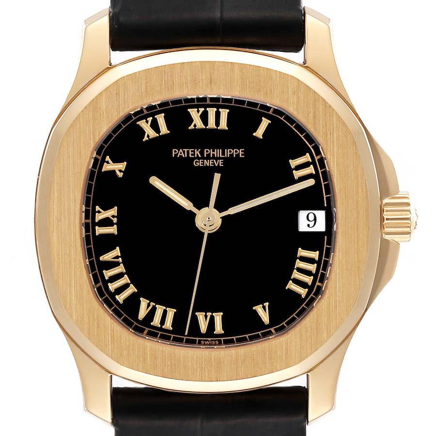 Patek Philippe Aquanaut Yellow Gold Black Dial Mens Watch 5060J SwissWatchExpo