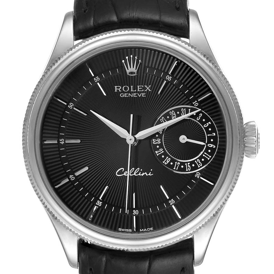 Rolex Cellini Date 18K White Gold Automatic Mens Watch 50519 SwissWatchExpo